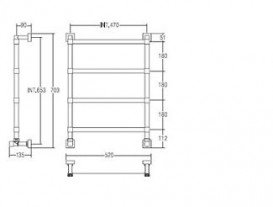 Водяной полотенцесушитель Margaroli коллекция Sole лесенка 520х703х135 хром 442/TQ