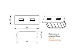 Меблева розетка USB ASA Plastici VersaPick USB 5V Type A+C чорний матовий 060.29Z.00053