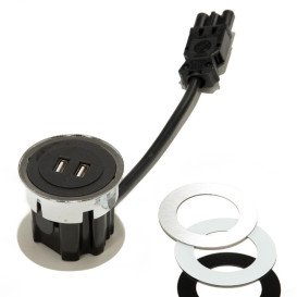 Меблева розетка USB ASA Plastici VersaDot USB 5V Type A+A білий 060.30Y.00005