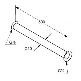 Мідна труба Kludi хром 1620305-00