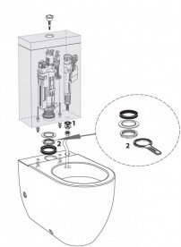 Механізм подвійного зливу для бачка Kerasan Retro золото 750991