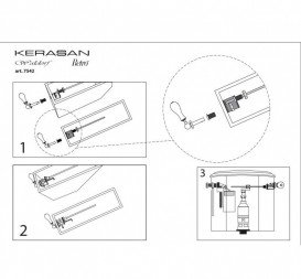 Механизм слива для бачка моноблок Kerasan Waldorf/Retro с боковой ручкой белый/бронза 754293