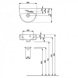 Раковина для ванной подвесная KOLO Nova Pro 36 белая M32136000