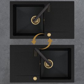 	Мойка для кухни Sink Quality SINK 1KDOL 78X46X21,5 см с переливом наногранит графит SINK.G.1KDOL.X