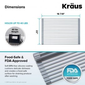 Багатофункціональна силіконова сушка Kraus світло-сірий KRM-11LG