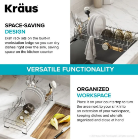 Багатофункціональна сушка для посуду Kraus Kore нержавіюча сталь KDR-3