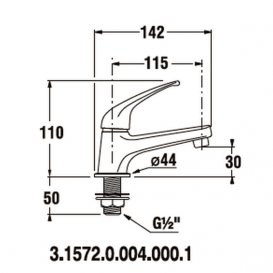 Монокран для раковины Jika Dino только для холодной воды хром H3157200040001