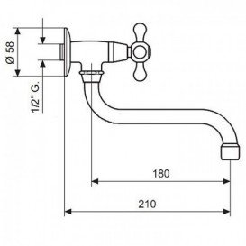 Монокран для кухні Emmevi Deco Classic настінний одновентільний бронза BR12006 S