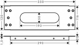 Монтажна панель для монтажу на плитку Hansgrohe sBox хром 28016000