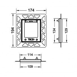 Монтажная рамка для установки стеклянных панелей Tece TECEloop/TECEsquare на уровне стены белый 9242646