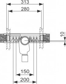 Монтажний комплект для установки раковини Tece Teceprofil з прихованим сифоном 9020034
