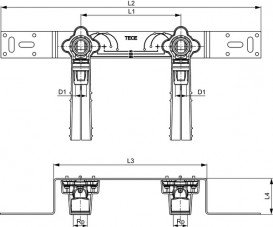 Монтажний комплект TECE TECElogo-Push для змішувача стандартна латунь 8620100