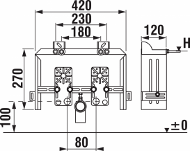 Монтажный модуль для биде Jika Modul установка в кирпичную кладку H8936430000001