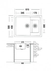 Мойка для кухни Adamant Duplex 615х500 мм искусственный гранит светло-серый 4824296101609