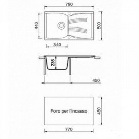Мийка для кухні Adamant New line 790х500 мм штучний граніт світло-сірий 4824296100709