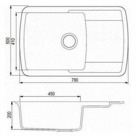 Мойка для кухни Adamant Optimaks 780х500 мм искусственный гранит черный 4824296101103