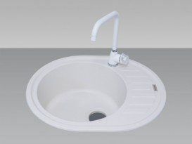 Мийка для кухні Adamant Ovum 620х500 мм штучний граніт білий 4824296100401