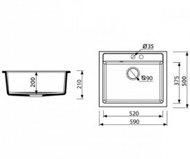 Мийка для кухні Adamant Prizma 590х500 мм штучний граніт коричневий 4824296100205