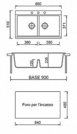 Мийка для кухні Adamant Similar 860х510 мм штучний граніт білий 4824296102201