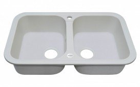 Мийка для кухні Adamant Twins 770х470 мм штучний граніт білий 4824296100501