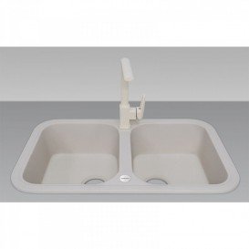 Мийка для кухні Adamant Twins 770х470 мм штучний граніт ivory 4824296100508