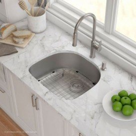 Мойка для кухни асимметричная Kraus Premier Outlast Microshield под столешницу нержавеющая сталь микродекор KBU10E