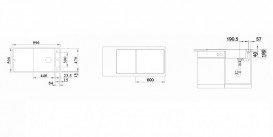 Мийка для кухні Blanco Axia III XL 6 S-F 99х50 см SILGRANIT® PuraDur® чорний 525859