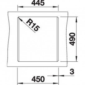 Мийка для кухні Blanco Dalago 45 46,5х51 см SILGRANIT PuraDur® вулканічний сірий 527242