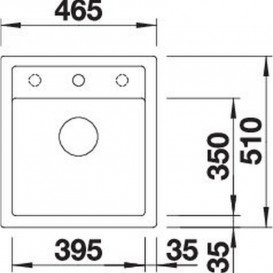 Мийка для кухні Blanco Dalago 45 46,5х51 см SILGRANIT PuraDur® вулканічний сірий 527242