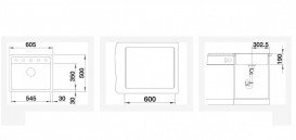 Мойка для кухни Blanco Dalago 6-F 60,5х50 см SILGRANIT PuraDur® мягкий белый 527064