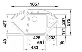Мийка для кухні Blanco Delta II 105,7х57,5 см SILGRANIT PuraDur® вулканічний сірий 527238