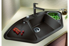 Мойка для кухни Blanco DELTA II-F SILGRANIT клапан-автомат  темная скала 523671