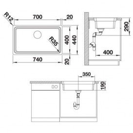 Мийка для кухні Blanco Etagon 700-IF нержавіюча сталь дзеркальна поліровка 524272