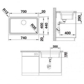 Мийка для кухні Blanco Etagon 700-U нержавіюча сталь дзеркальна поліровка 524270