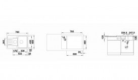 Мийка для кухні Blanco Legra 6 S Compact 78х50 см SILGRANIT® PuraDur® чорний 526085