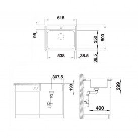 Мойка для кухни Blanco Lemis 6 -IF врезная нержавеющая сталь 525108
