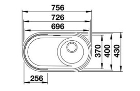 Мийка для кухні Blanco Oovalon 700-U під стільницю 75,6х43 см Velgranit хмарний білий 527990