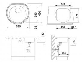 Мийка для кухні Blanco Rondoval C врізна нержавіюча сталь 525319