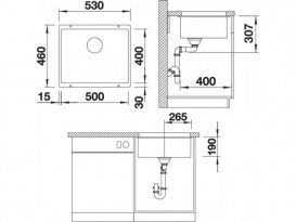 Мойка для кухни Blanco Rotan 500-U 53х46 см SILGRANIT® PuraDur® белый 523076