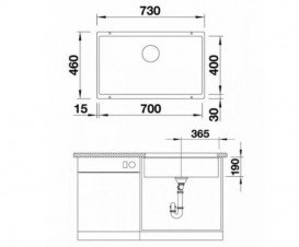 Мойка для кухни Blanco Rotan 700-U 73х46 см SILGRANIT® PuraDur® белый 521346