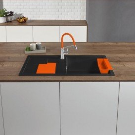 Мийка для кухні Blanco Sity XL 6 S SILGRANIT PuraDur® антрацит / апельсин 525056