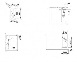 Мийка для кухні Blanco Solis 180-IF 22х44 см врізна нержавіюча сталь 526114
