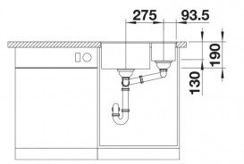 Мийка для кухні Blanco Subline 340/160-U 55,5х46 см SILGRANIT PuraDur® вулканічний сірий 527345