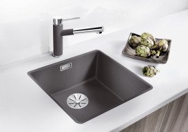 Мийка для кухні Blanco Subline 400-F 42,7х42,7 см SILGRANIT PuraDur® вулканічний сірий 527348