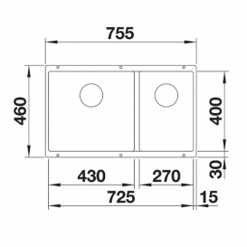 Мойка для кухни Blanco Subline 430/270-U SILGRANIT PuraDur® жасмин 523156