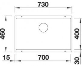 Мийка для кухні Blanco Subline 700-U 73х46 см SILGRANIT PuraDur® вулканічний сірий 527356
