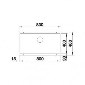 Мийка для кухні Blanco Subline 800-U 83х46 см SILGRANIT® PuraDur® чорний 526005