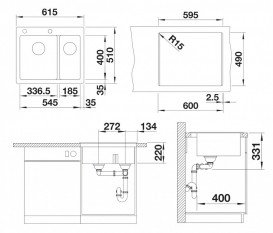 Мийка для кухні Blanco Pleon 6 61,5х51 см SILGRANIT PuraDur® м'який білий 527139