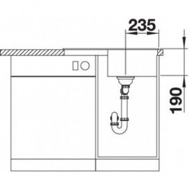 Мийка для кухні Blanco ZIA 45 S Compact прямокутна обертаєма чорний 526009