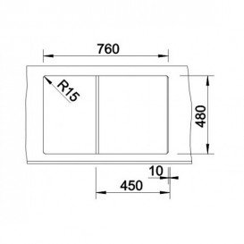Мийка для кухні Blanco ZIA 45 S прямокутна обертаємося з отвором під змішувач чорний 526013